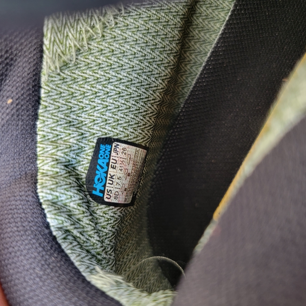 Hoka Speedgoat 5 Mid GTX Gore-Tex WATERPROOF Hiking Boots Black / Orange Yellow - Picture 9 of 12